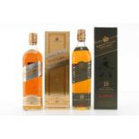 JOHNNIE WALKER 18 YEAR OLD GOLD LABEL 75CL AND 15 YEAR OLD GREEN LABEL BLENDED WHISKY