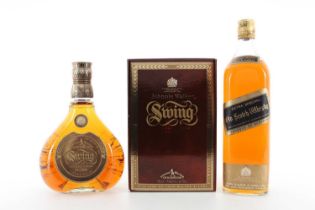 JOHNNIE WALKER EXTRA SPECIAL BLACK LABEL 1L AND SWING 75CL BLENDED WHISKY