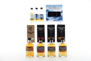 HIGHLAND PARK 30, 18, 15 AND 12 YEAR OLD MINIATURES AND TALISKER 3 X 5CL GIFT PACK