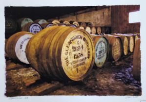 3 HAND SIGNED IAN GRAY WHISKY PRINTS GLENFIDDICH 1958, GLENDRONACH CASK NO1 AND BRUICHLADDICH ISLAY