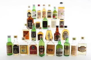 28 ASSORTED WHISKY MINIATURES INCLUDING SPRINGBANK 12 YEAR OLD AND CLYNELISH 12 YEAR OLD AINSLIE & H