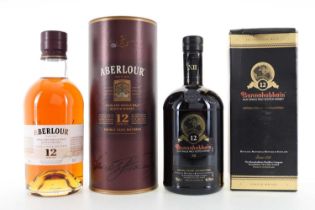 BUNNAHABHAIN 12 YEAR OLD AND ABERLOUR 12 YEAR OLD SINGLE MALT