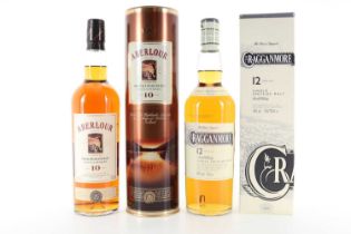 CRAGGANMORE 12 YEAR OLD AND ABERLOUR 10 YEAR OLD SPEYSIDE SINGLE MALT