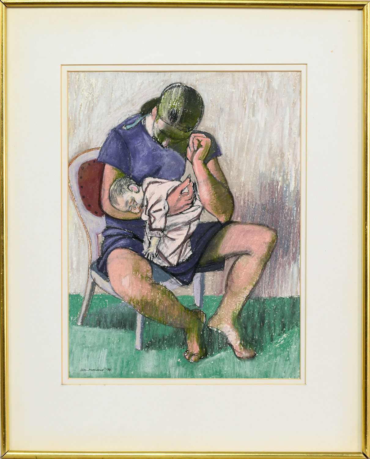 * LEON MORROCCO RSA RGI (SCOTTISH b. 1942), SEATED FIGURE WITH CHILD