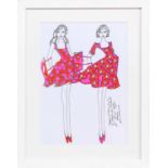 * ROZ JENNINGS, TWO ORIGINAL ILLUSTRATIONS OF DESIGNS FOR LAURA ASHLEY