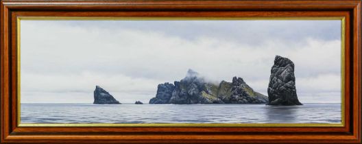 * IAN S JOHNSTONE (SCOTTISH 1957 - 2009), BORERAY AND THE STACS, ST KILDA