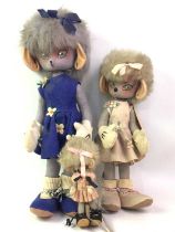 ATTRIBUTED TO LENCI, THREE MOUSE DOLLS, EARLY TO MID-20TH CENTURY