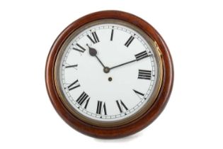 MAHOGANY WALL CLOCK, LATE 19TH / EARLY 20TH CENTURY