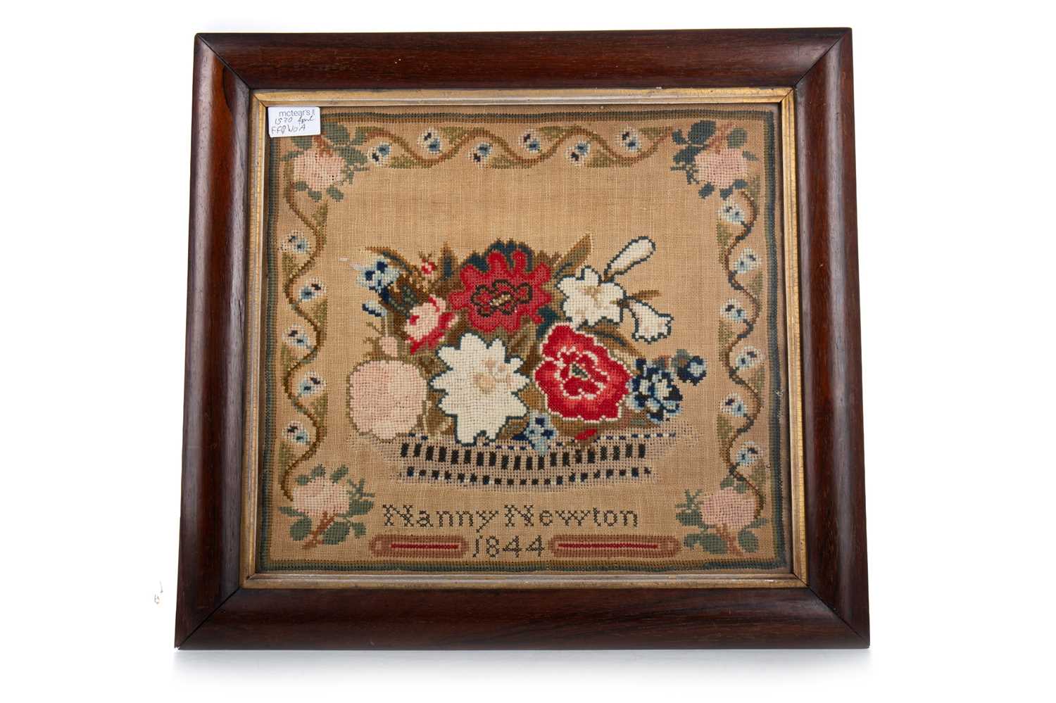 VICTORIAN NEEDLEWORK EMBROIDERY, AND A RELATED VICTORIAN NEEDEWORK SAMPLER