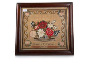 VICTORIAN NEEDLEWORK EMBROIDERY, AND A RELATED VICTORIAN NEEDEWORK SAMPLER