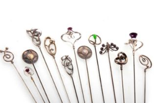 CHARLES HORNER LTD., COLLECTION OF FIFTEEN SILVER HATPINS, CHESTER MARKS (EXCEPT ONE), CIRCA EARLY 2