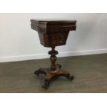 VICTORIAN ROSEWOOD SEWING TABLE, MID-19TH CENTURY