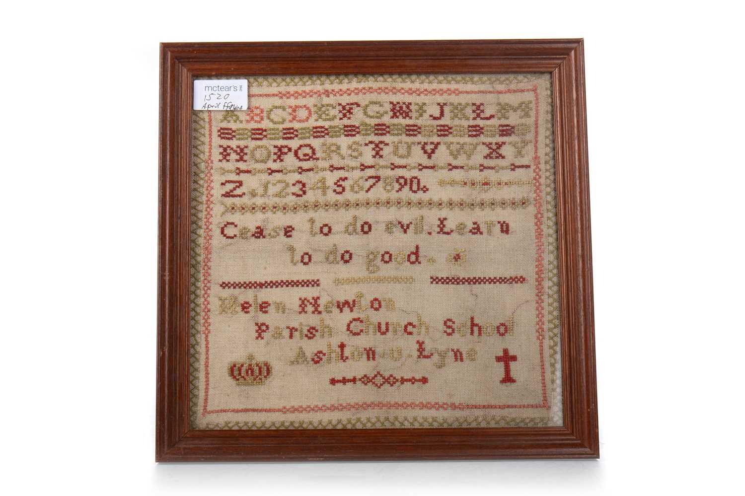 VICTORIAN NEEDLEWORK EMBROIDERY, AND A RELATED VICTORIAN NEEDEWORK SAMPLER - Image 2 of 2