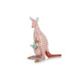 HEREND PORCELAIN, KANGAROO FIGURE GROUP,