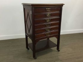 EDWARDIAN MAHOGANY MUSIC CABINET, EARLY 20TH CENTURY