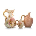 ROYAL WORCESTER, TWO BLUSH IVORY JUGS LATE 19TH / EARLY 20TH CENTURY