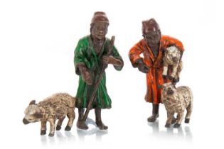 IN THE MANNER OF FRANZ XAVER BERGMANN, TWO ORIENTALIST COLD PAINTED BRONZE GROUPS, LATE 19TH / EARLY