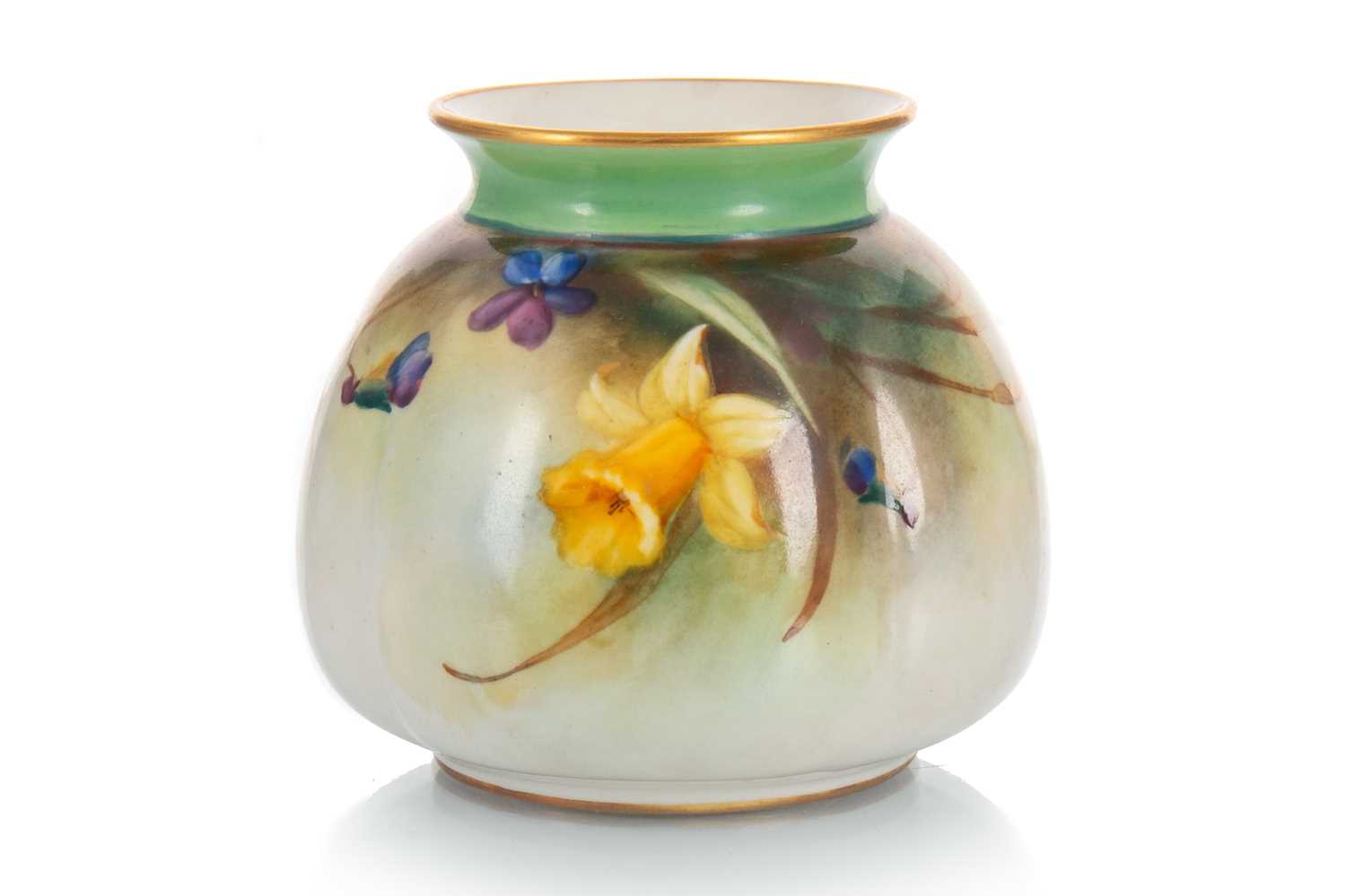 ROYAL WORCESTER, SQUAT CIRCULAR VASE