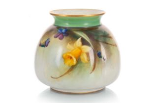 ROYAL WORCESTER, SQUAT CIRCULAR VASE