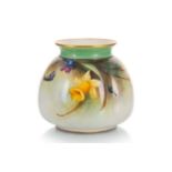 ROYAL WORCESTER, SQUAT CIRCULAR VASE