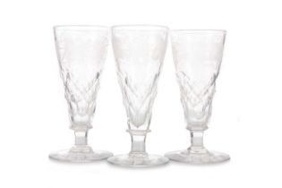 THREE WINE GLASSES, EARLY TO MID-19TH CENTURY