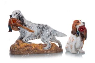 ROYAL DOULTON, FIGURE OF A GUN DOG AND PHEASANT, AND ANOTHER