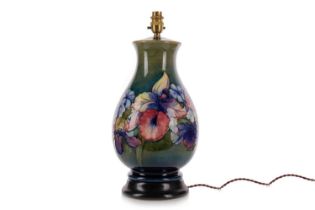 MOORCROFT, 'IRIS' PATTERN TABLE LAMP, CIRCA 1930s