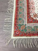 TWO PRINTED PAISLEY PATTERN SHAWLS,