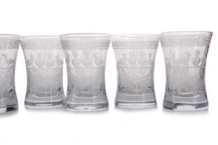 LOBMEYR, SET OF FIVE GLASS TUMBLERS, EARLY 20TH CENTURY