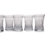 LOBMEYR, SET OF FIVE GLASS TUMBLERS, EARLY 20TH CENTURY