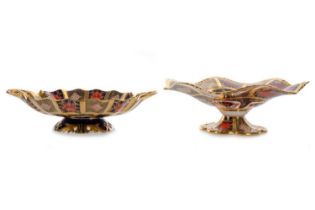 ROYAL CROWN DERBY, TWO IMARI PATTERN COMPORTS,