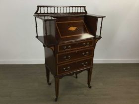 EDWARDIAN INLAID MAHOGANY BUREAU,