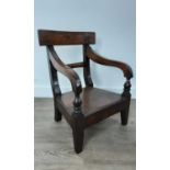 SCOTTISH GEORGIAN LABURNUM AND STAINED BEECH CHILD'S ELBOW CHAIR, LATE 18TH/EARLY 19TH CENTURY