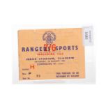 RANGERS F.C., 68TH ANNUAL SPORTS DAY, TICKET, 7TH AUGUST 1954