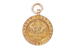 GEORGE BROWN OF RANGERS F.C., GLASGOW CHARITY CUP GOLD MEDAL, 9TH MAY 1931