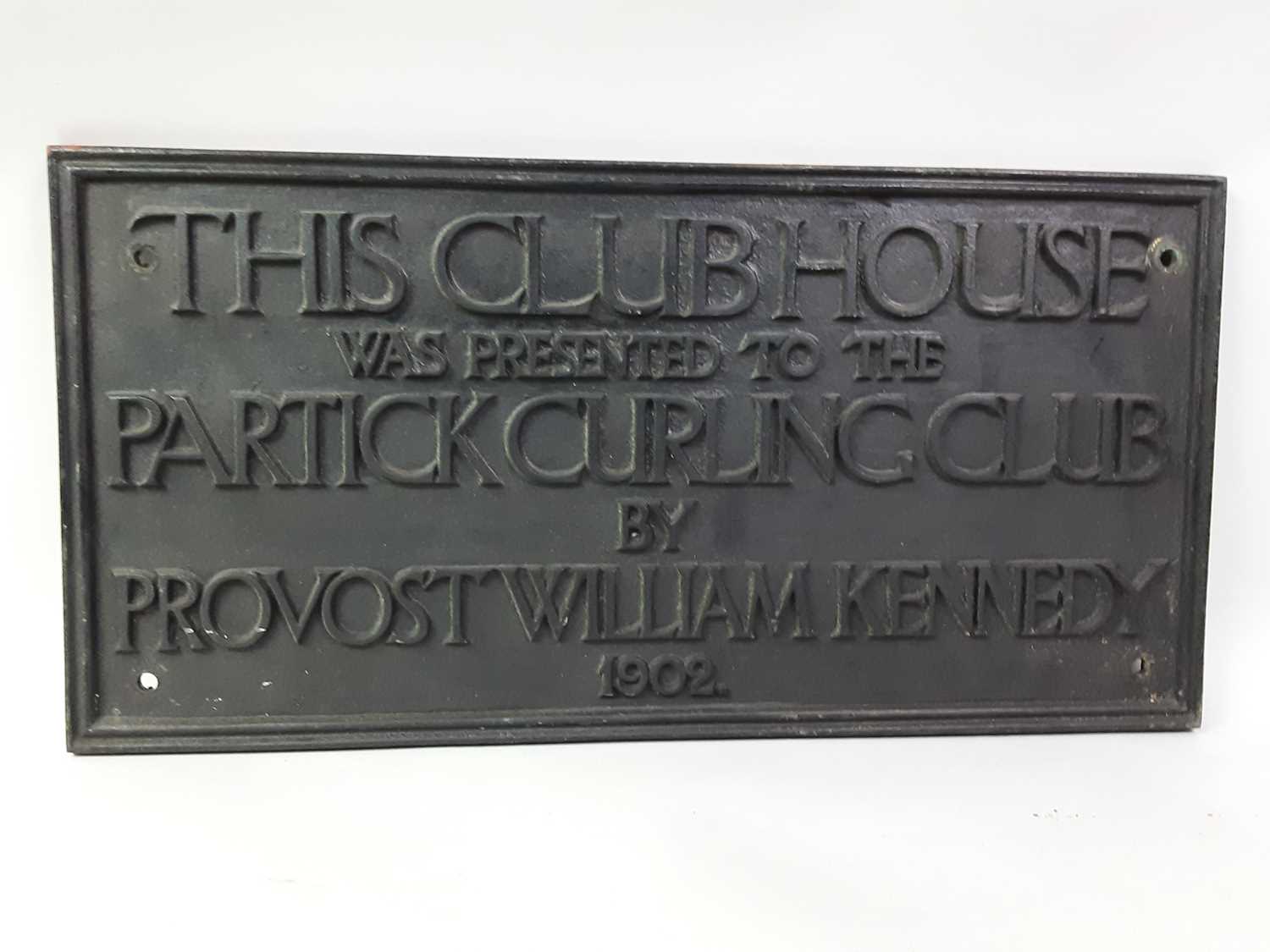 PARTICK CURLING CLUB, POND AND CLUBHOUSE PRESENTATION PLAQUES, 1902