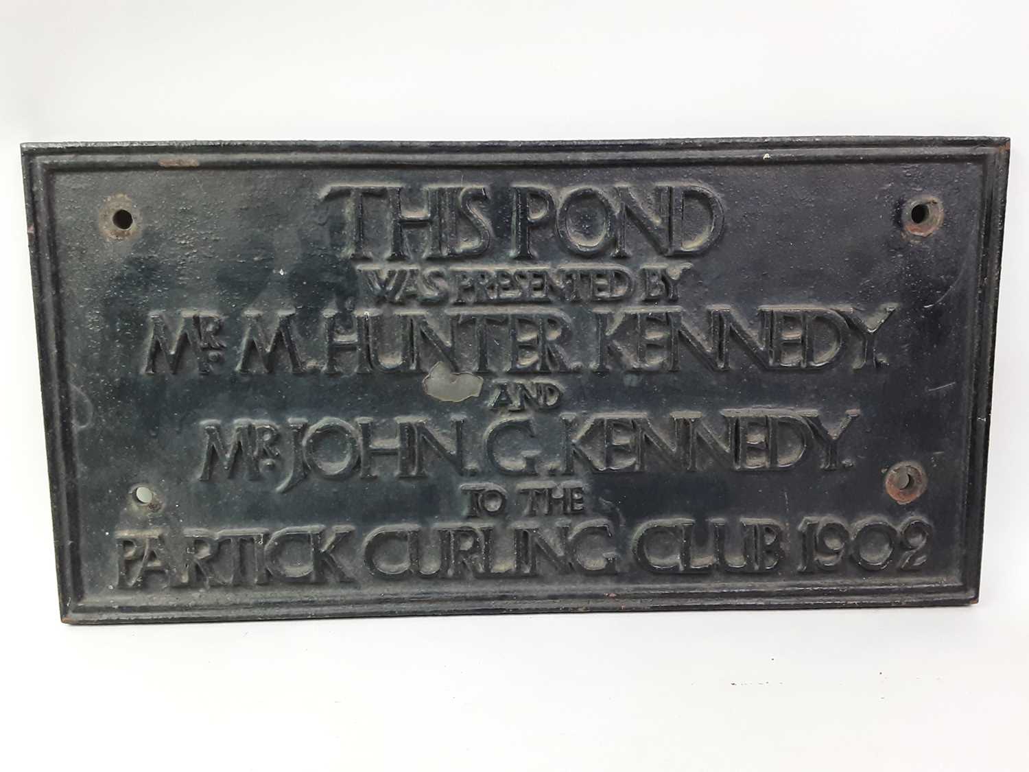 PARTICK CURLING CLUB, POND AND CLUBHOUSE PRESENTATION PLAQUES, 1902 - Bild 2 aus 2