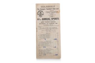 RANGERS F.C., 61ST ANNUAL SPORTS DAY, PROGRAMME, 6TH AUGUST 1947