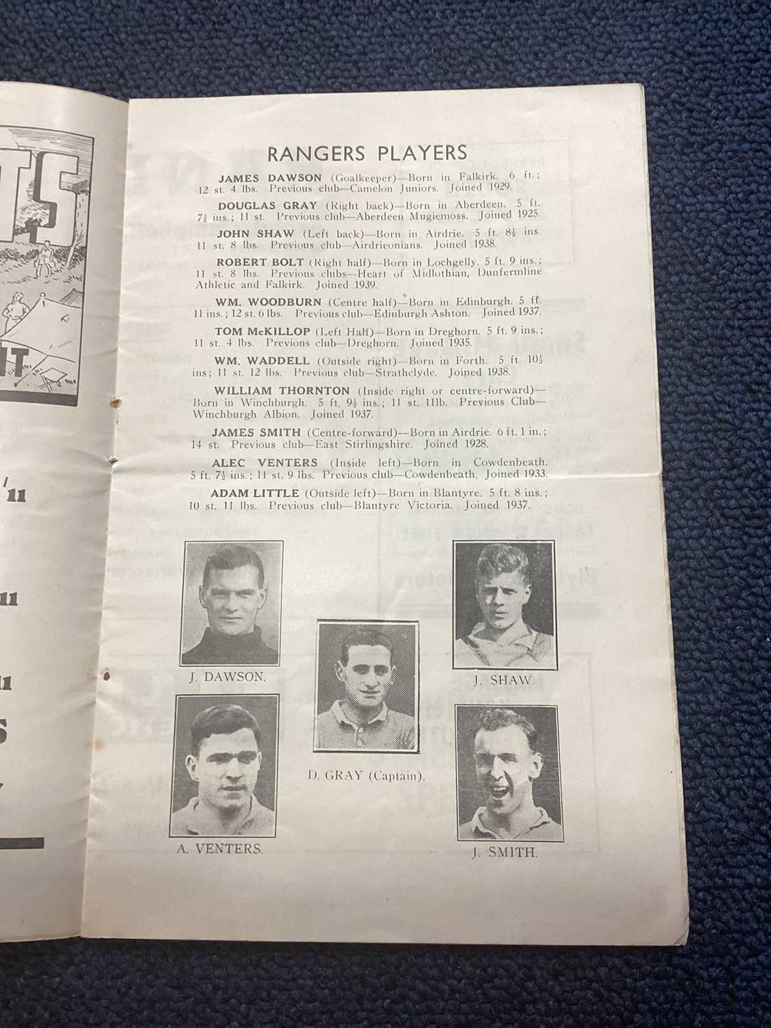 RANGERS F.C. VS. DUNDEE UNITED F.C., SCOTTISH WAR EMERGENCY CUP FINAL PROGRAMME, 4TH MAY 1940 - Image 4 of 15