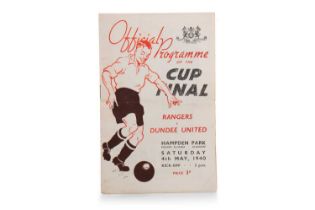 RANGERS F.C. VS. DUNDEE UNITED F.C., SCOTTISH WAR EMERGENCY CUP FINAL PROGRAMME, 4TH MAY 1940