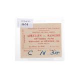 ABERDEEN F.C. VS. RANGERS F.C., TICKET, 4TH SEPTEMBER 1946