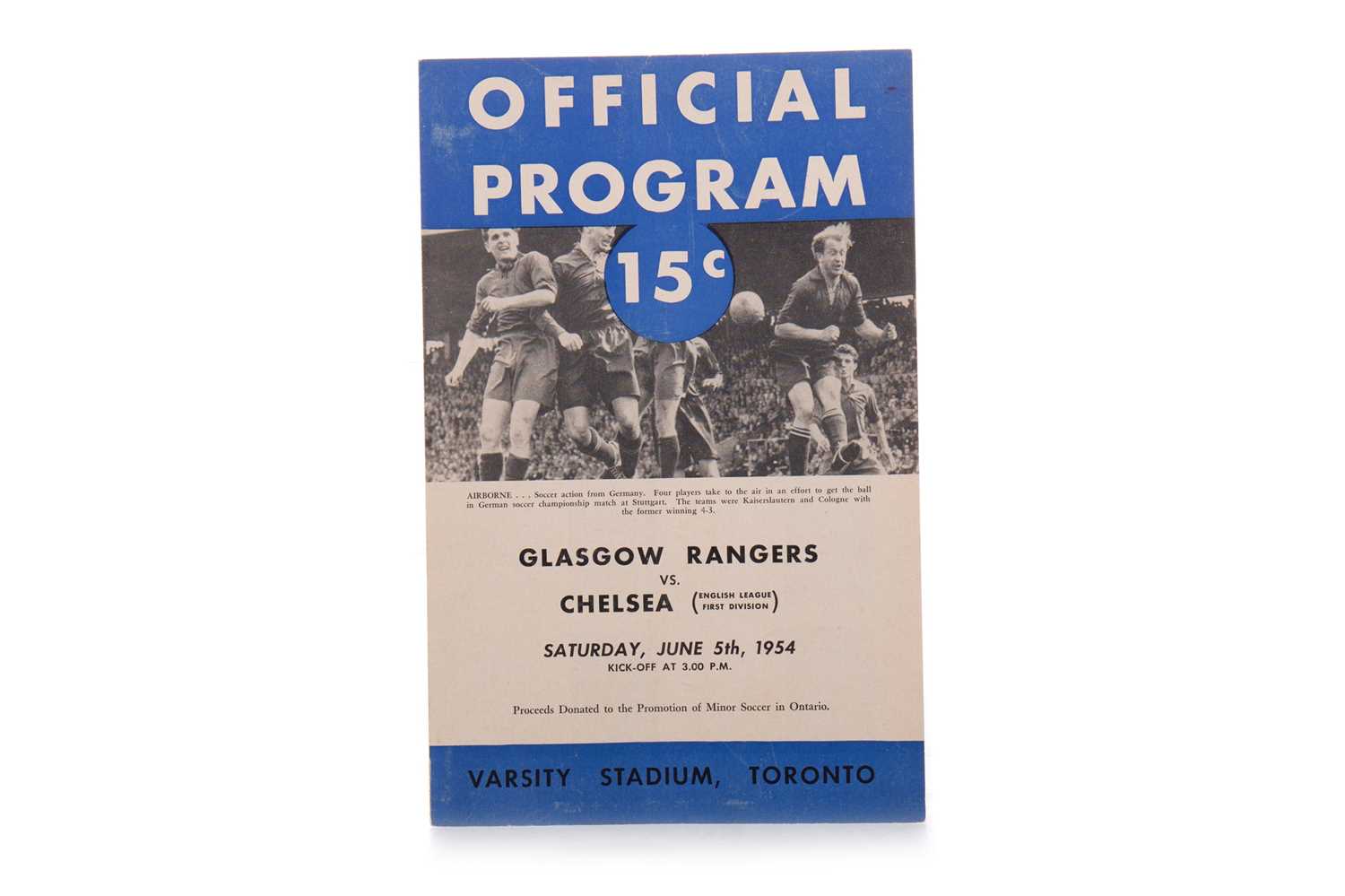 RANGERS F.C. VS. CHELSEA F.C., PROGRAMME, 5TH JUNE 1954