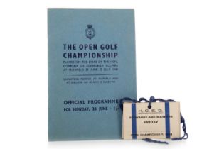 THE OPEN GOLF CHAMPIONSHIP PROGRAMME, FOR MONDAY 29TH JUNE 1948
