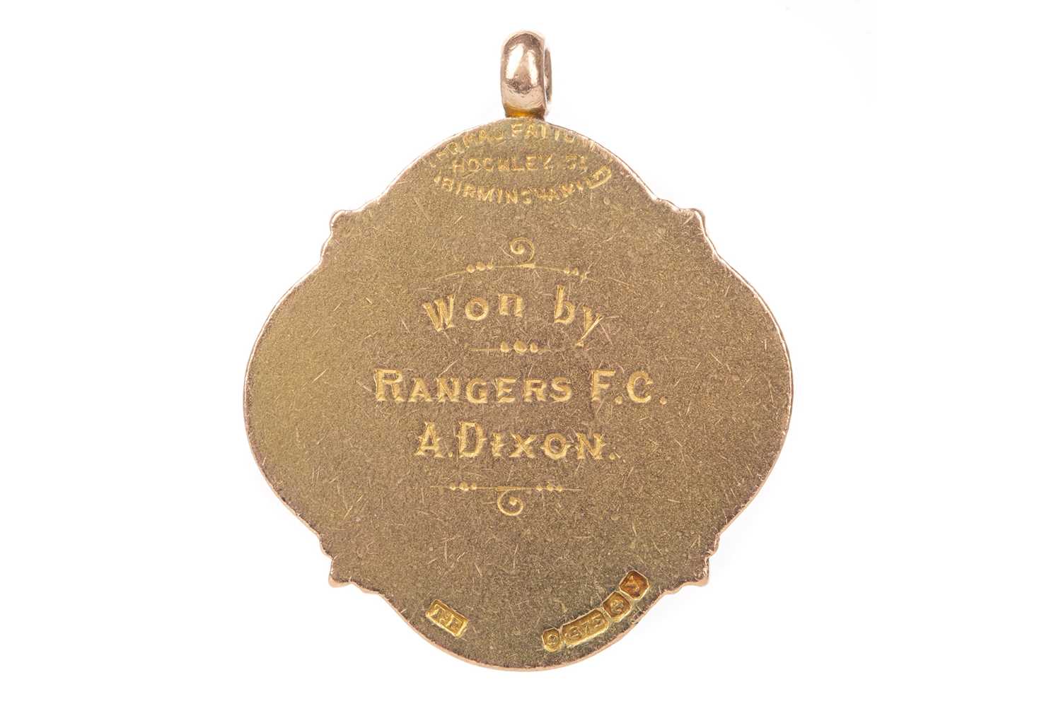 ARTHUR DIXON OF RANGERS F.C., SCOTTISH LEAGUE CHAMPIONSHIP WINNERS GOLD MEDAL, 1923/24 - Image 2 of 2