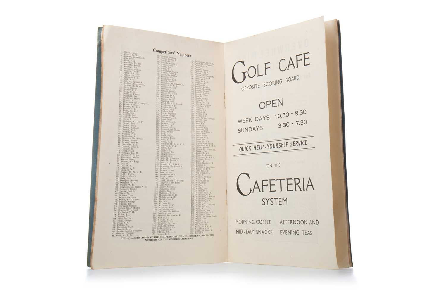 OPEN GOLF CHAMPIONSHIP, OFFICIAL PROGRAMME, FRIDAY, 5TH JULY 1946 - Image 2 of 2