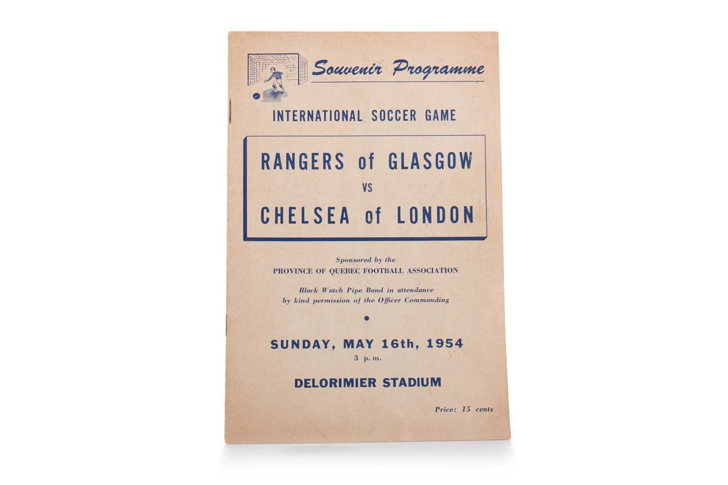 RANGERS F.C. VS. CHELSEA F.C., PROGRAMME, 16TH MAY 1954