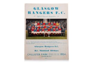 RANGERS F.C. VS. B.C. MAINLAND ALL-STARS, PROGRAMME, 24TH MAY 1954