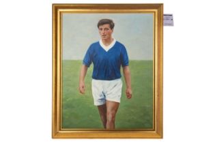 20TH CENTURY SCOTTISH SCHOOL, ERIC CALDOW OF RANGERS F.C., OIL PAINTING