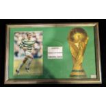 JUNINHO PAULISTA, SIGNED DISPLAY, ALONG WITH AN ALAN THOMPSON SIGNED PRINT