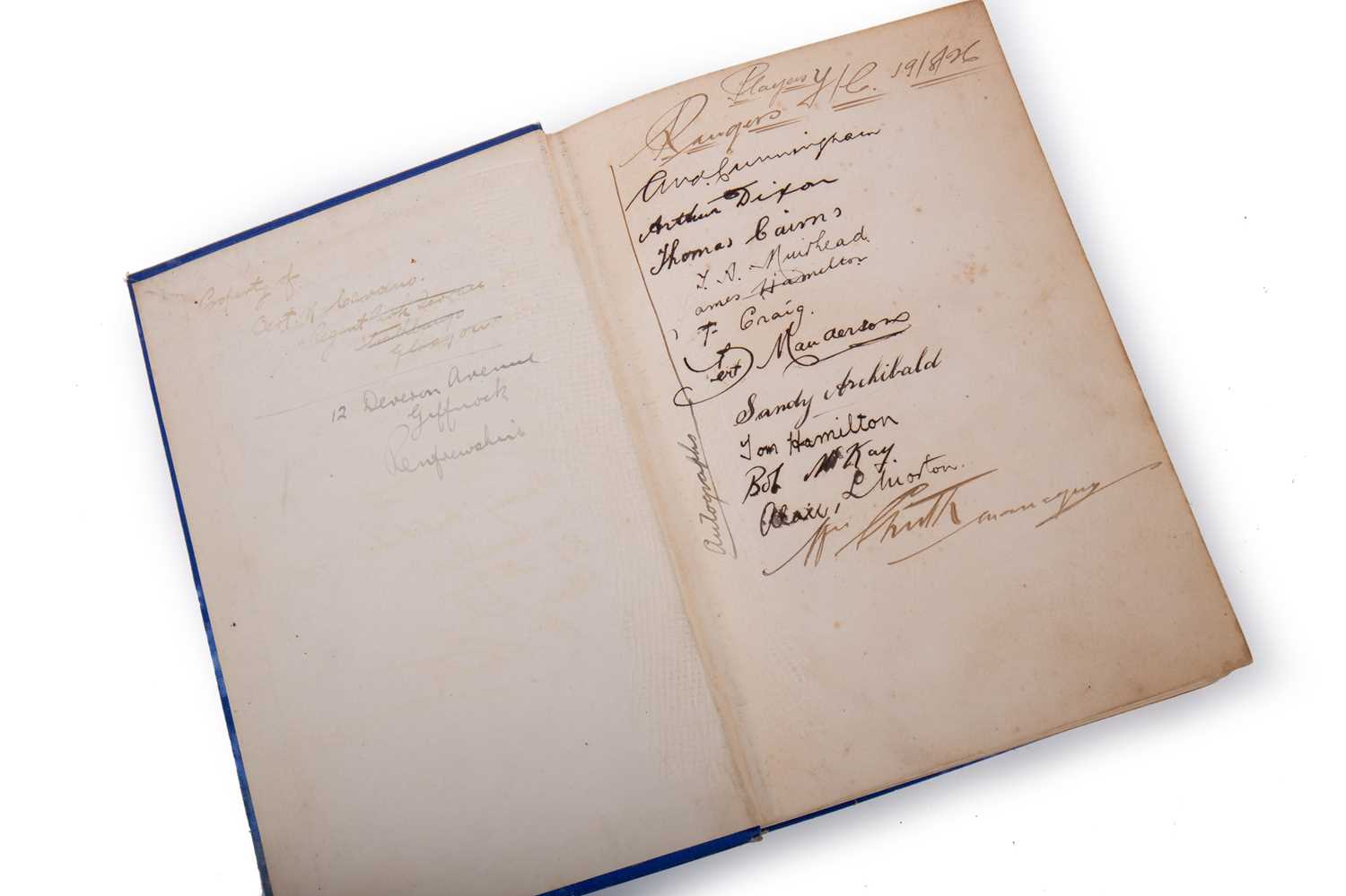 AUTOGRAPHED COPY OF THE STORY OF RANGERS: FIFTY YEARS' FOOTBALL 1873-1923, ALLAN (JOHN), PUB. AIRD & - Image 2 of 2